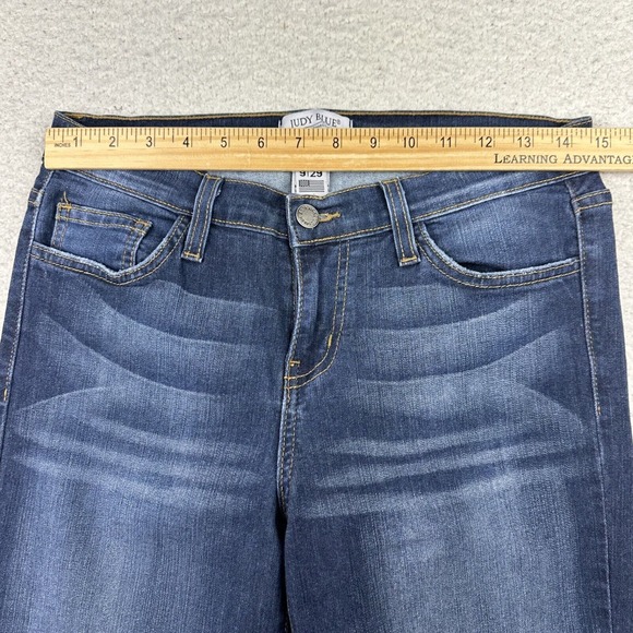 Judy Blue Jeans Women's 9/29 Dark Wash Stretch‎ Skinny Ankle Whiskered Fade - Picture 3 of 10